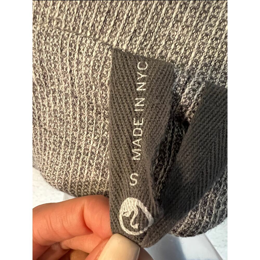 Swan Made In NY Gray Half Sleeve Open Front Hooded Cardigan Sweater Robe Size S - Picture 9 of 9